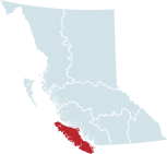 Map of British Columbia with Region 1 highlighted